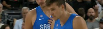 Nikola Jokic and Bogdan Bogdanovic in the Serbian national team jersey